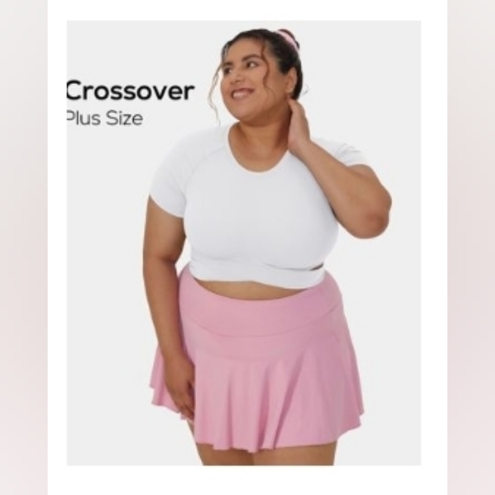 Halara White Cropped Top with Wrap Detail